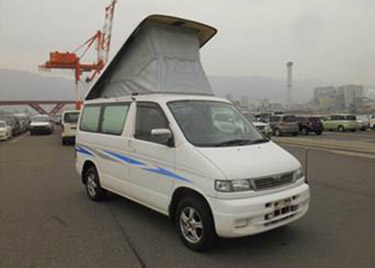 white car mazda bongo with roof up side view good value